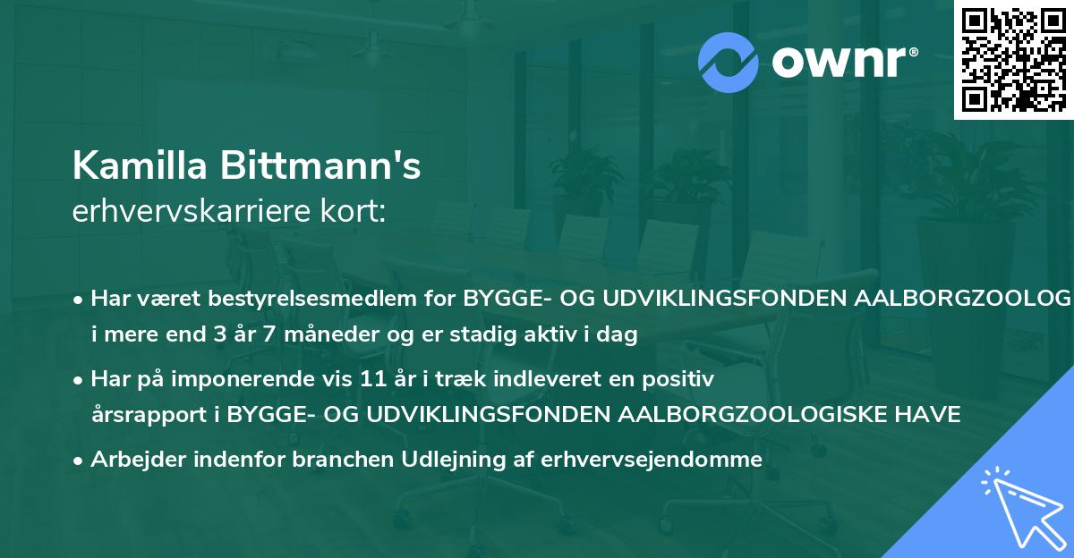 Kamilla Bittmann's erhvervskarriere kort