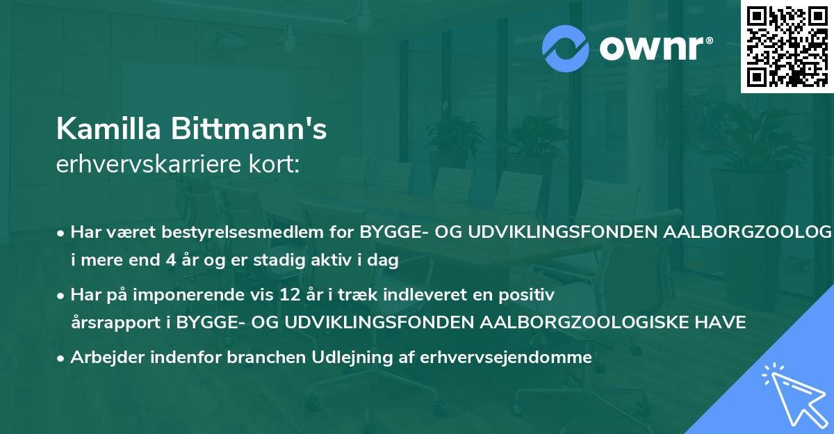 Kamilla Bittmann's erhvervskarriere kort