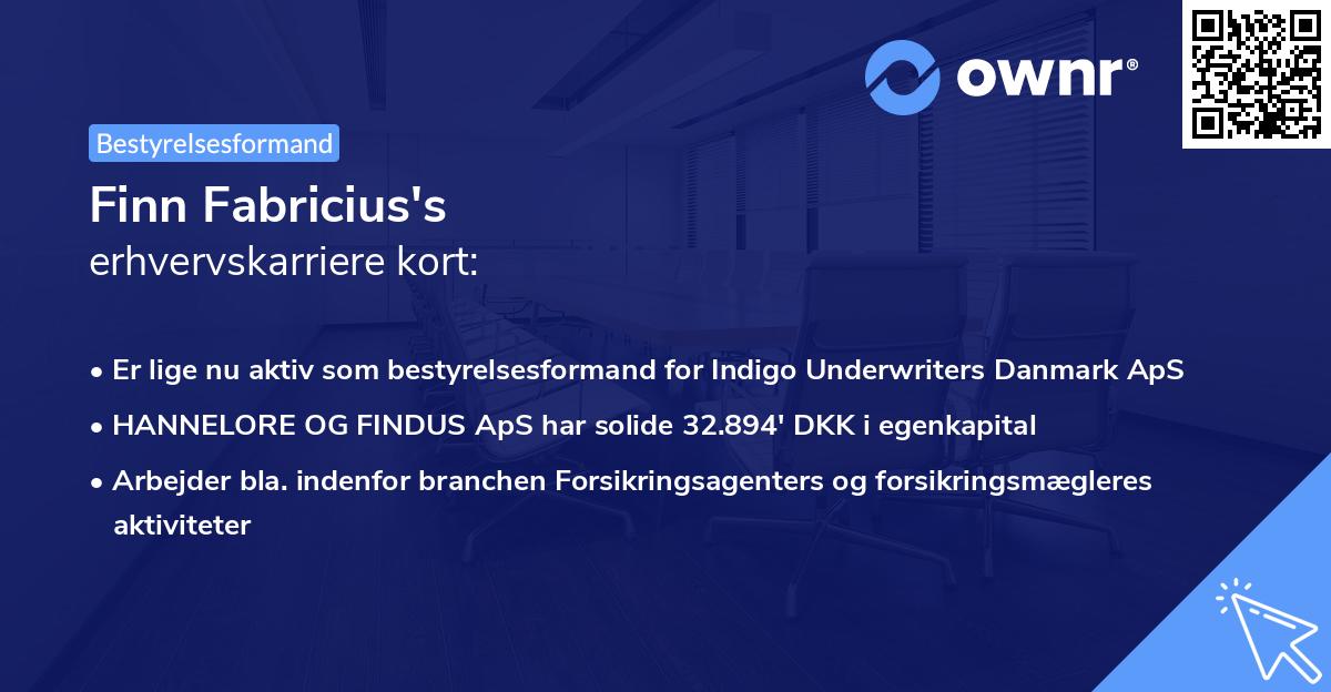 Finn Fabricius's erhvervskarriere kort
