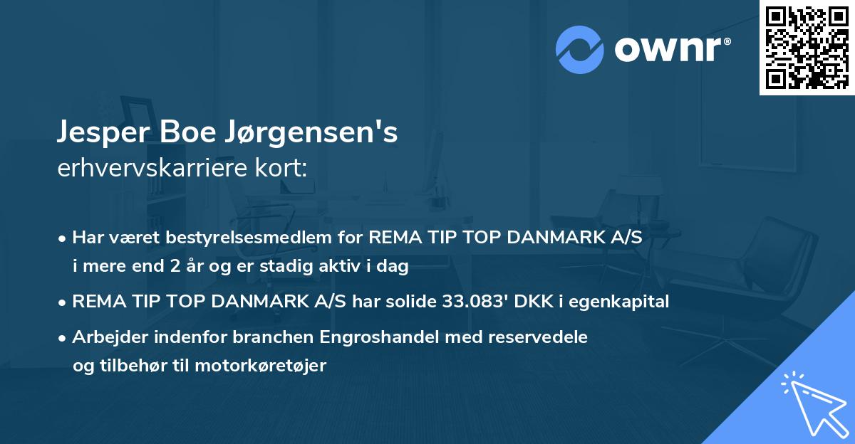 Jesper Boe Jørgensen's erhvervskarriere kort