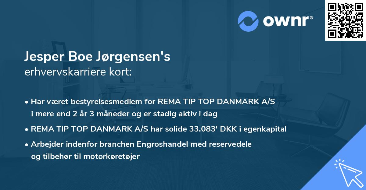 Jesper Boe Jørgensen's erhvervskarriere kort