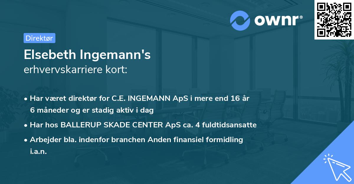 Elsebeth Ingemann's erhvervskarriere kort