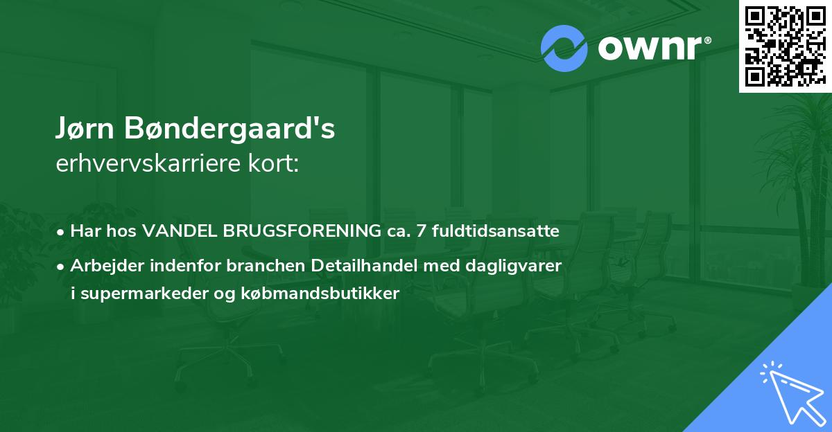 Jørn Bøndergaard's erhvervskarriere kort