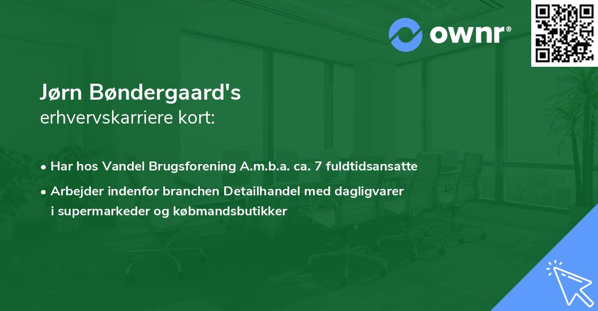 Jørn Bøndergaard's erhvervskarriere kort