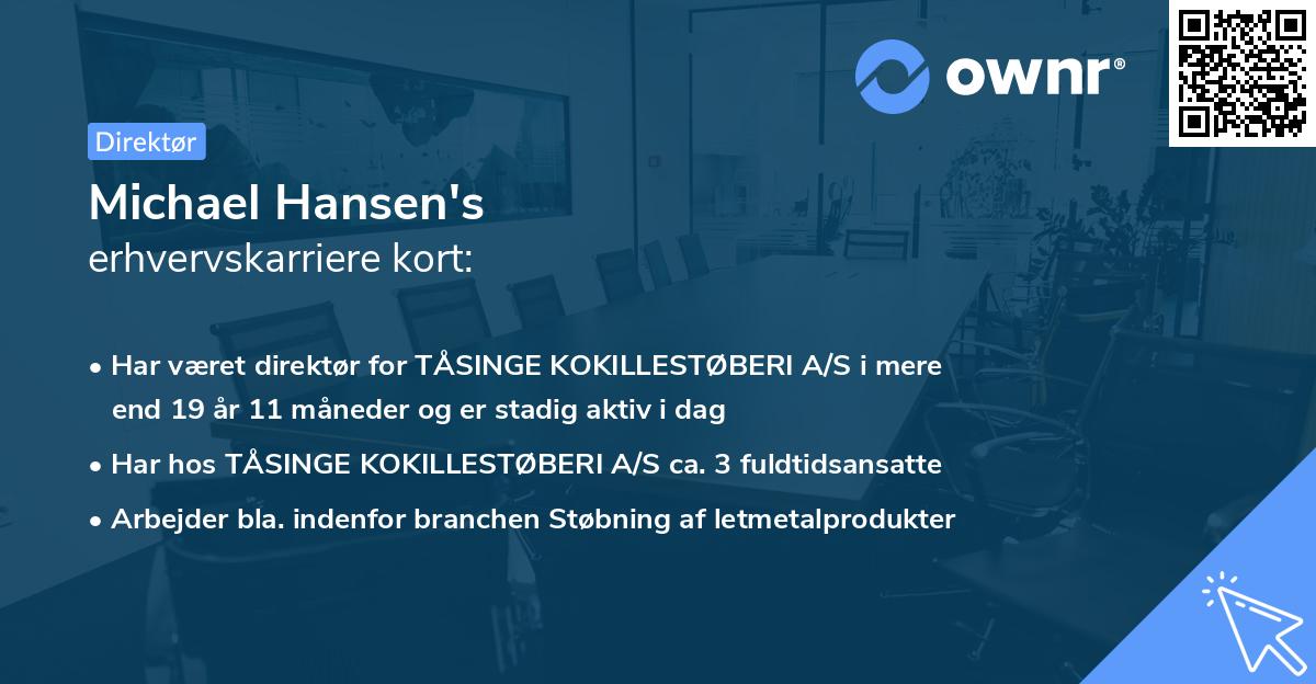 Michael Hansen's erhvervskarriere kort
