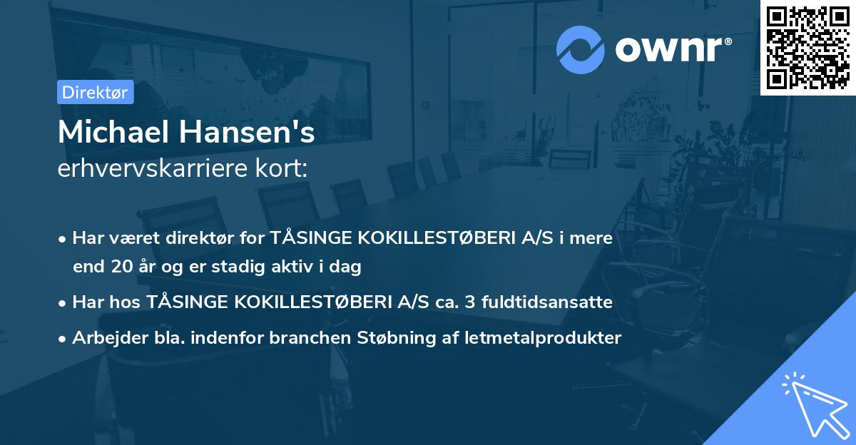 Michael Hansen's erhvervskarriere kort