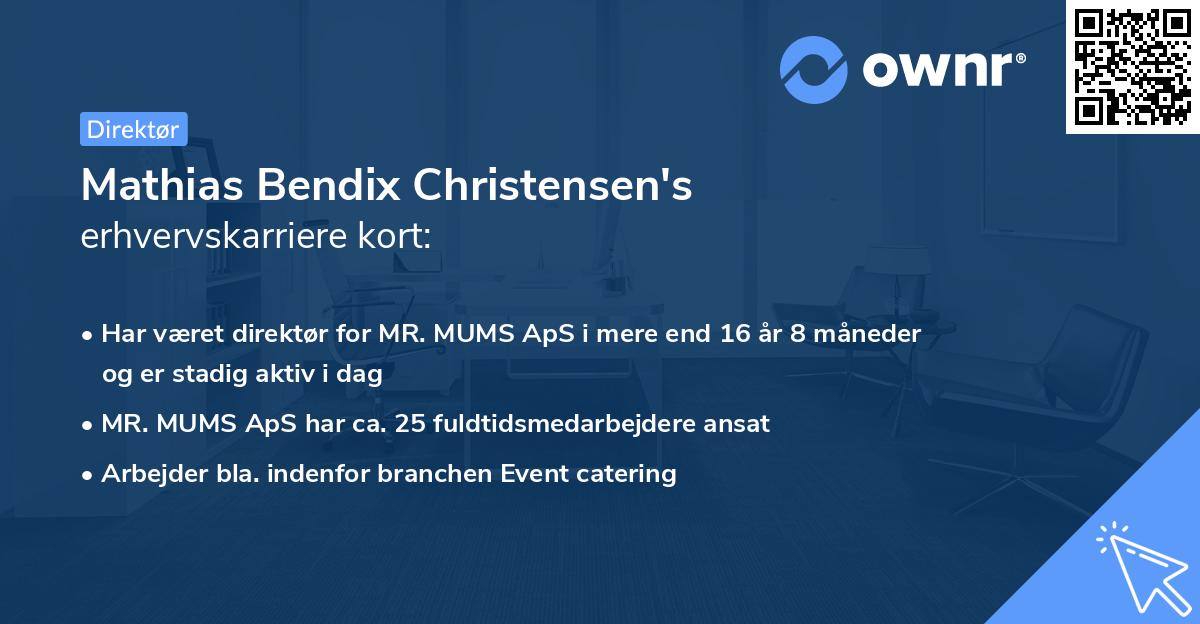 Mathias Bendix Christensen's erhvervskarriere kort