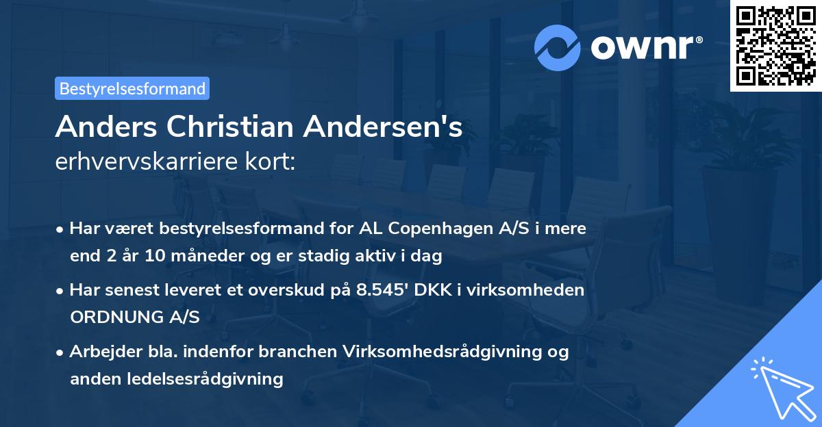Anders Christian Andersen's erhvervskarriere kort