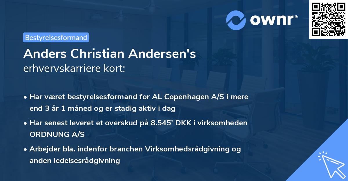Anders Christian Andersen's erhvervskarriere kort