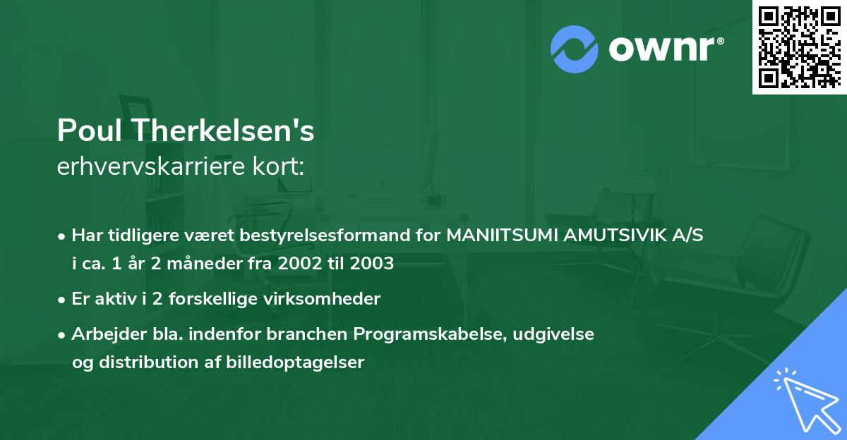 Poul Therkelsen's erhvervskarriere kort