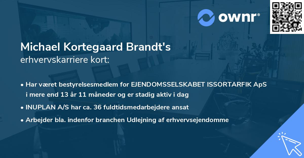 Michael Kortegaard Brandt's erhvervskarriere kort