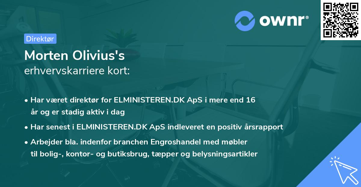 Morten Olivius's erhvervskarriere kort