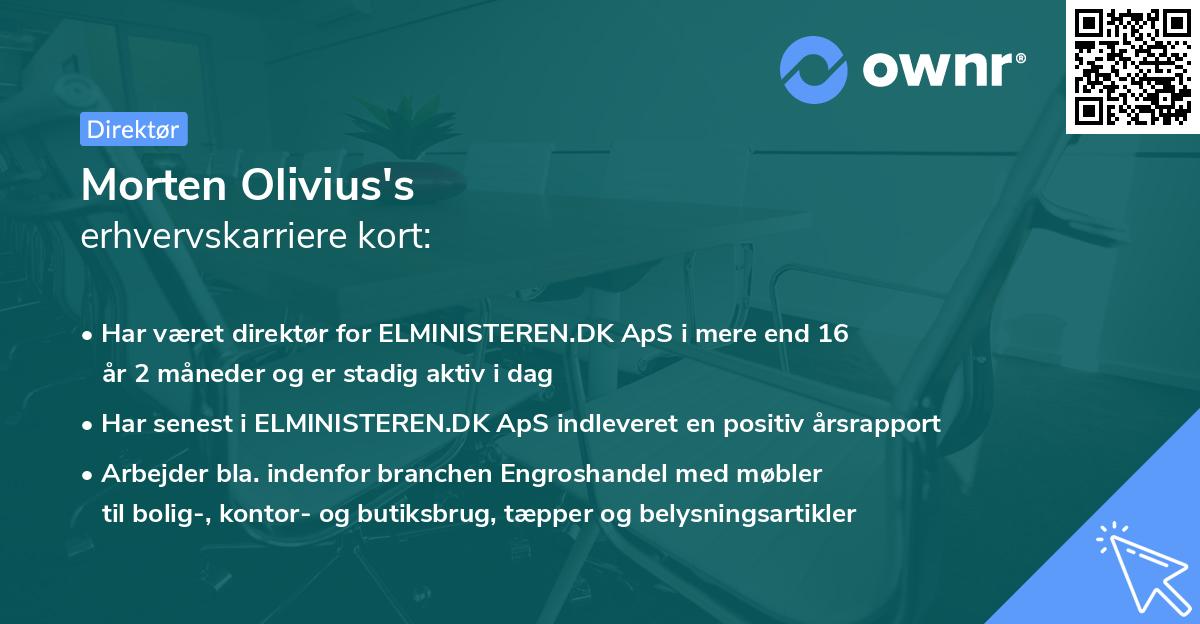 Morten Olivius's erhvervskarriere kort