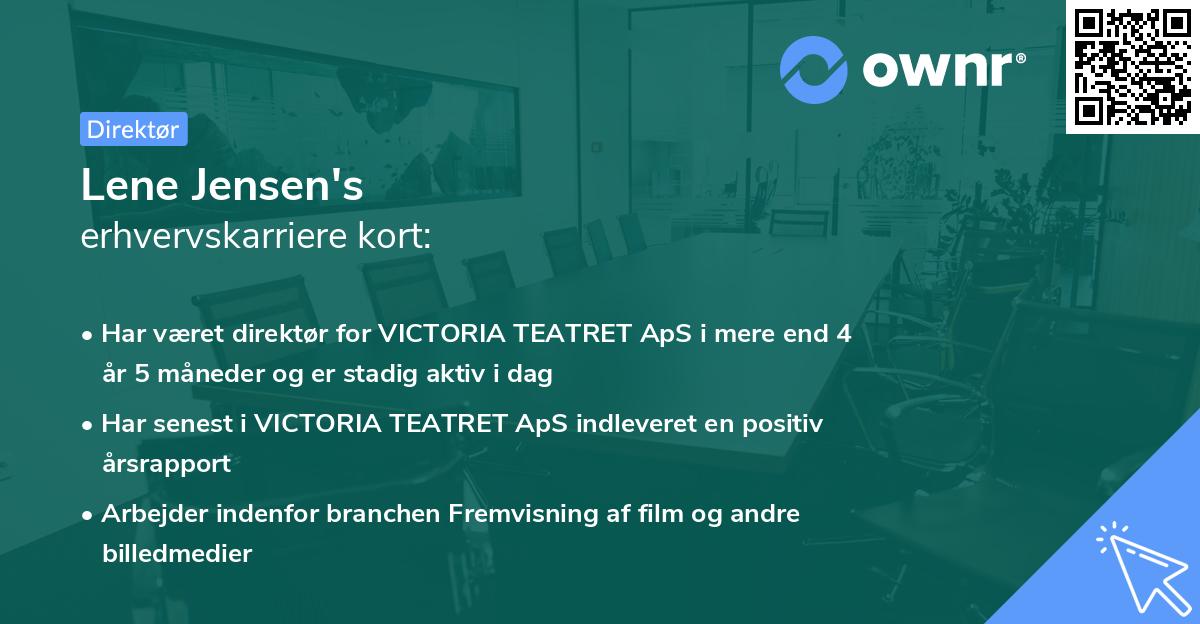 Lene Jensen's erhvervskarriere kort