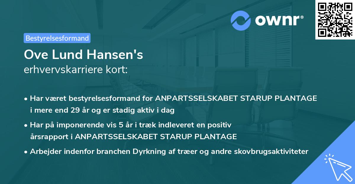 Ove Lund Hansen's erhvervskarriere kort