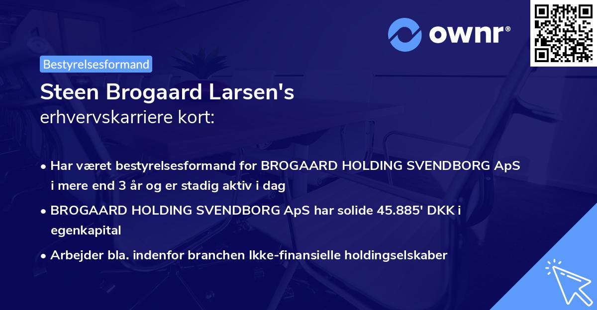 Steen Brogaard Larsen's erhvervskarriere kort
