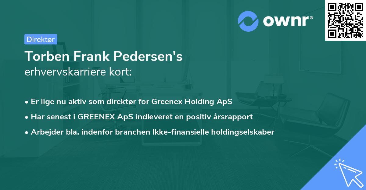 Torben Frank Pedersen's erhvervskarriere kort