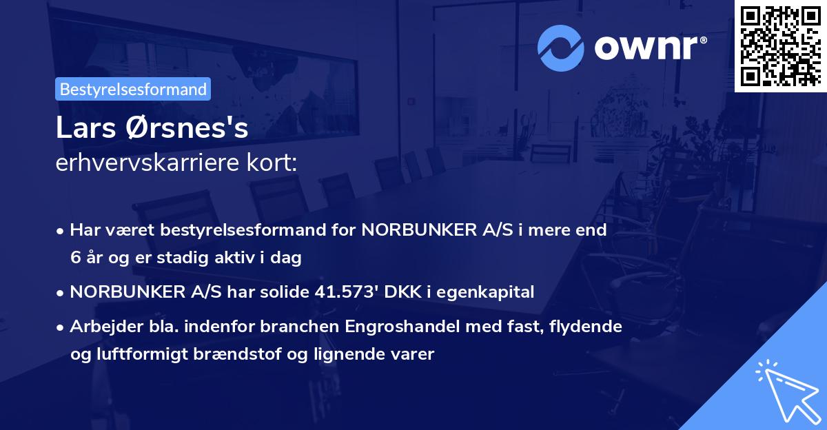 Lars Ørsnes's erhvervskarriere kort