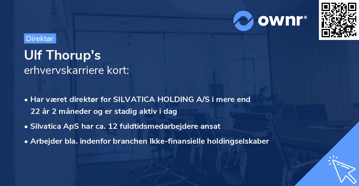 Ulf Thorup's erhvervskarriere kort
