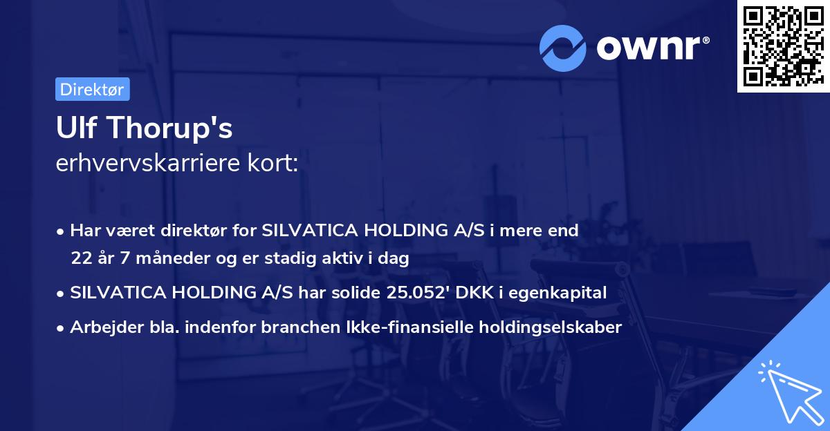 Ulf Thorup's erhvervskarriere kort