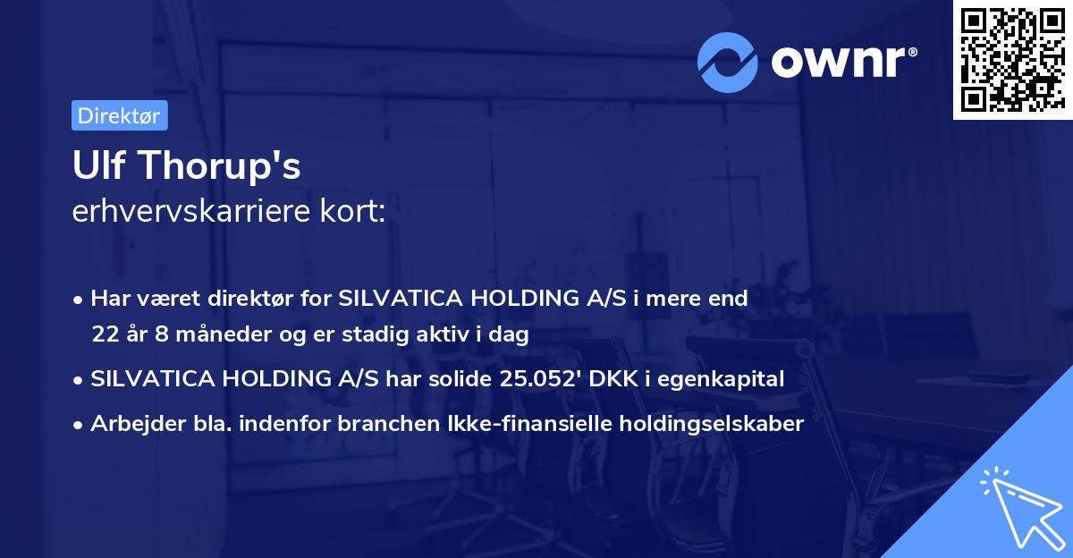 Ulf Thorup's erhvervskarriere kort