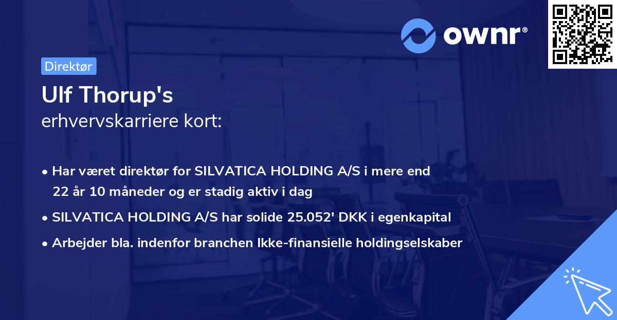 Ulf Thorup's erhvervskarriere kort