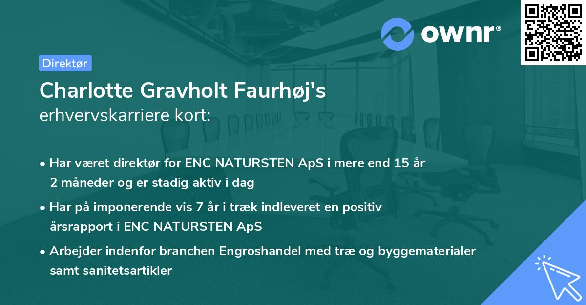 Charlotte Gravholt Faurhøj's erhvervskarriere kort