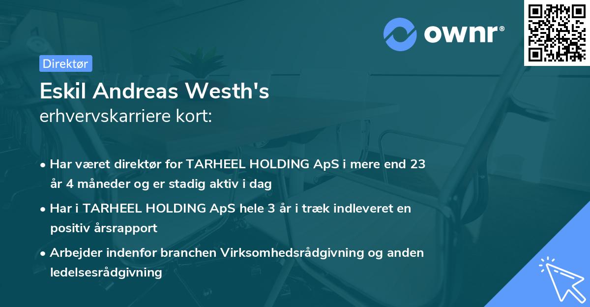 Eskil Andreas Westh's erhvervskarriere kort