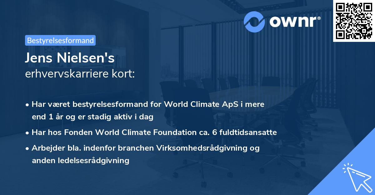 Jens Nielsen's erhvervskarriere kort
