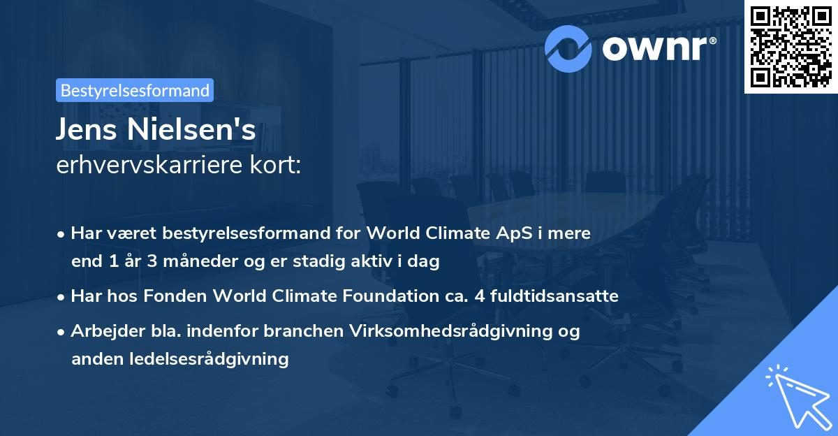 Jens Nielsen's erhvervskarriere kort