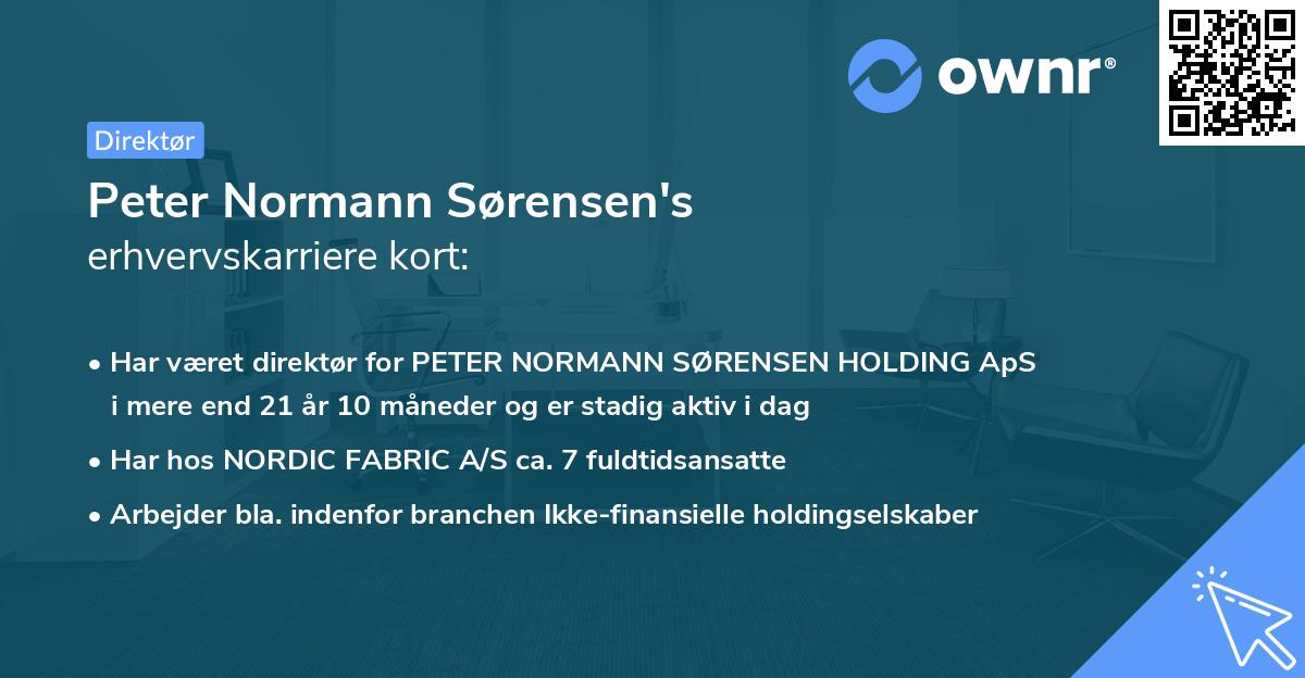 Peter Normann Sørensen's erhvervskarriere kort
