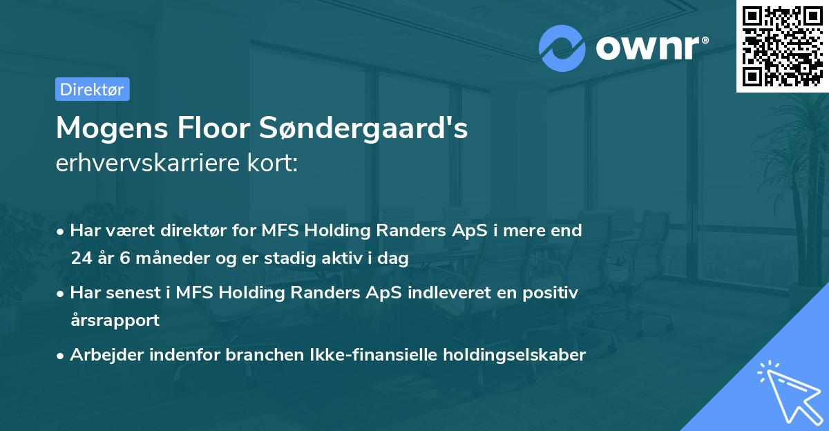 Mogens Floor Søndergaard's erhvervskarriere kort