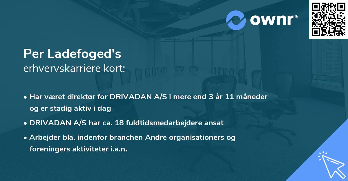 Per Ladefoged's erhvervskarriere kort