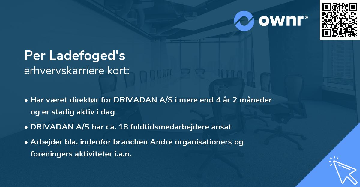 Per Ladefoged's erhvervskarriere kort