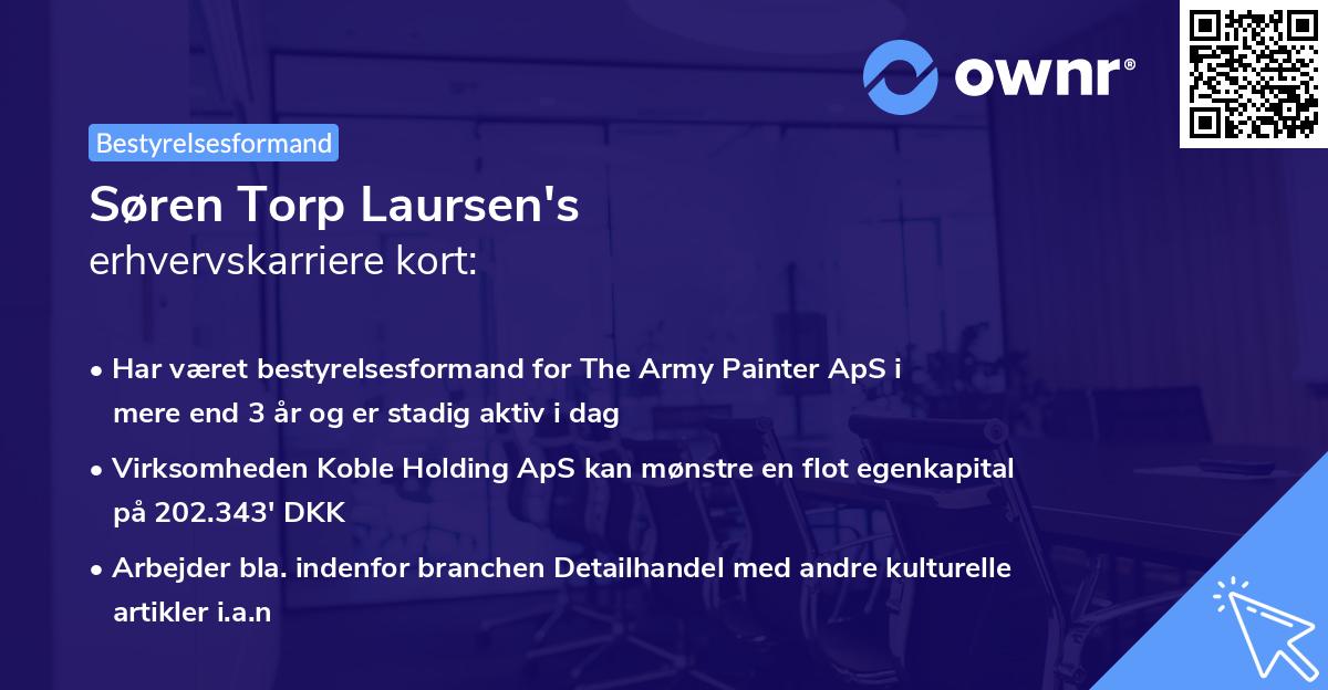 Søren Torp Laursen's erhvervskarriere kort