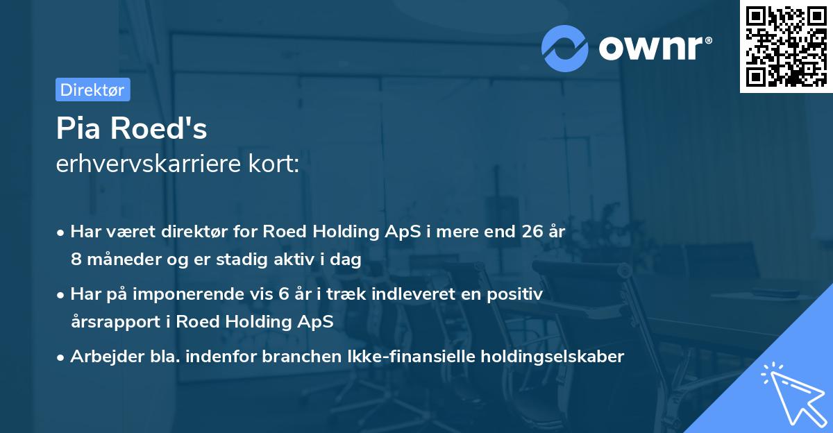 Pia Roed's erhvervskarriere kort