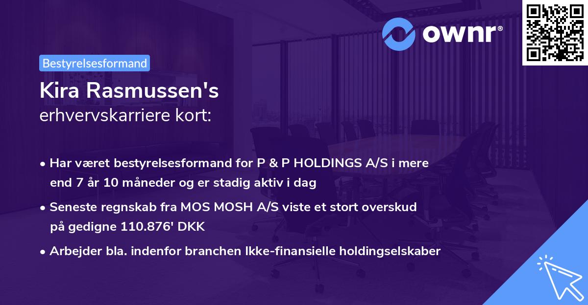 Kira Rasmussen's erhvervskarriere kort