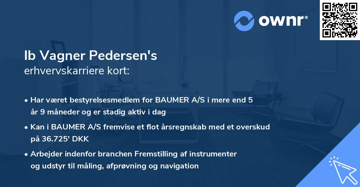 Ib Vagner Pedersen's erhvervskarriere kort