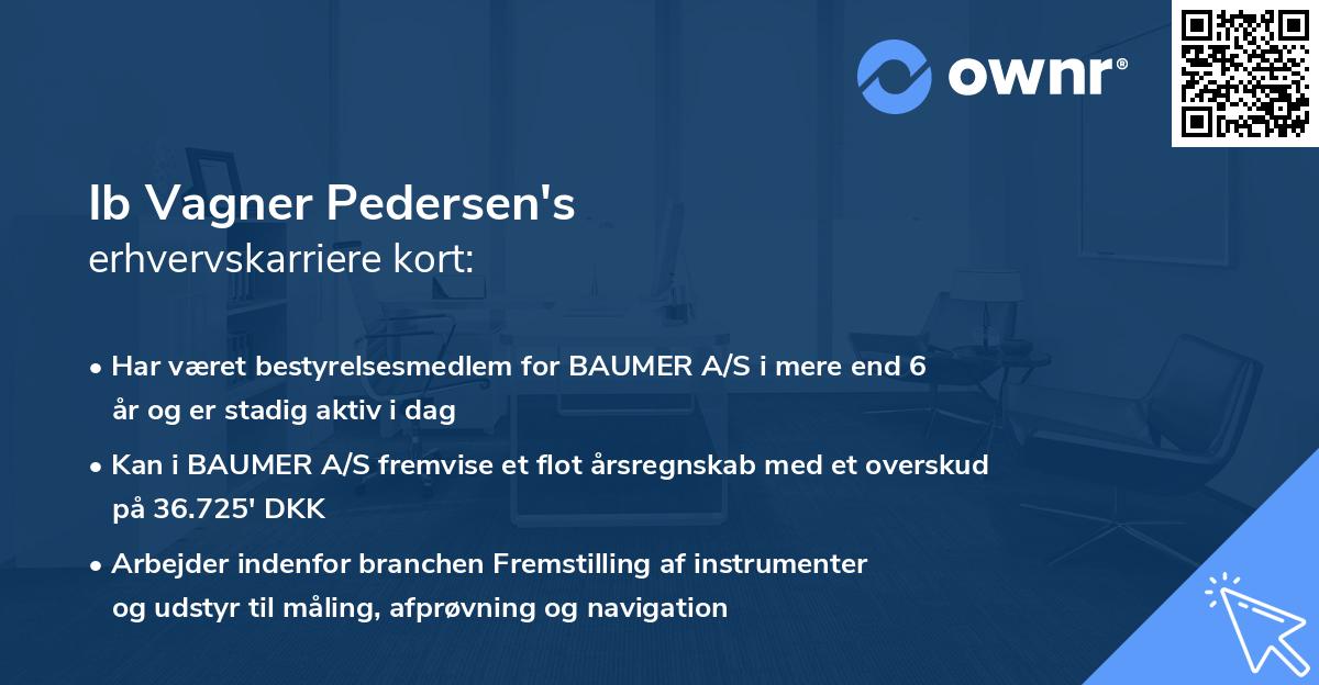 Ib Vagner Pedersen's erhvervskarriere kort