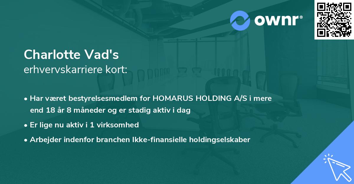 Charlotte Vad's erhvervskarriere kort