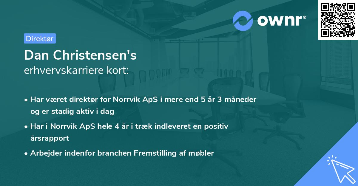 Dan Christensen's erhvervskarriere kort