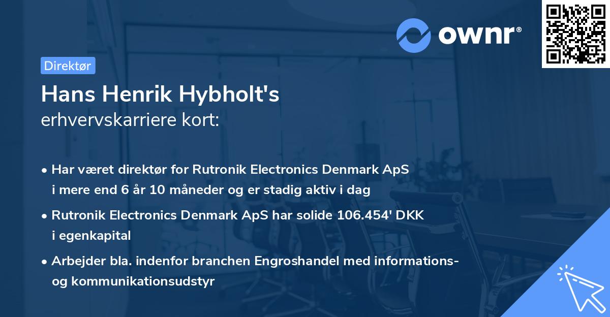 Hans Henrik Hybholt's erhvervskarriere kort