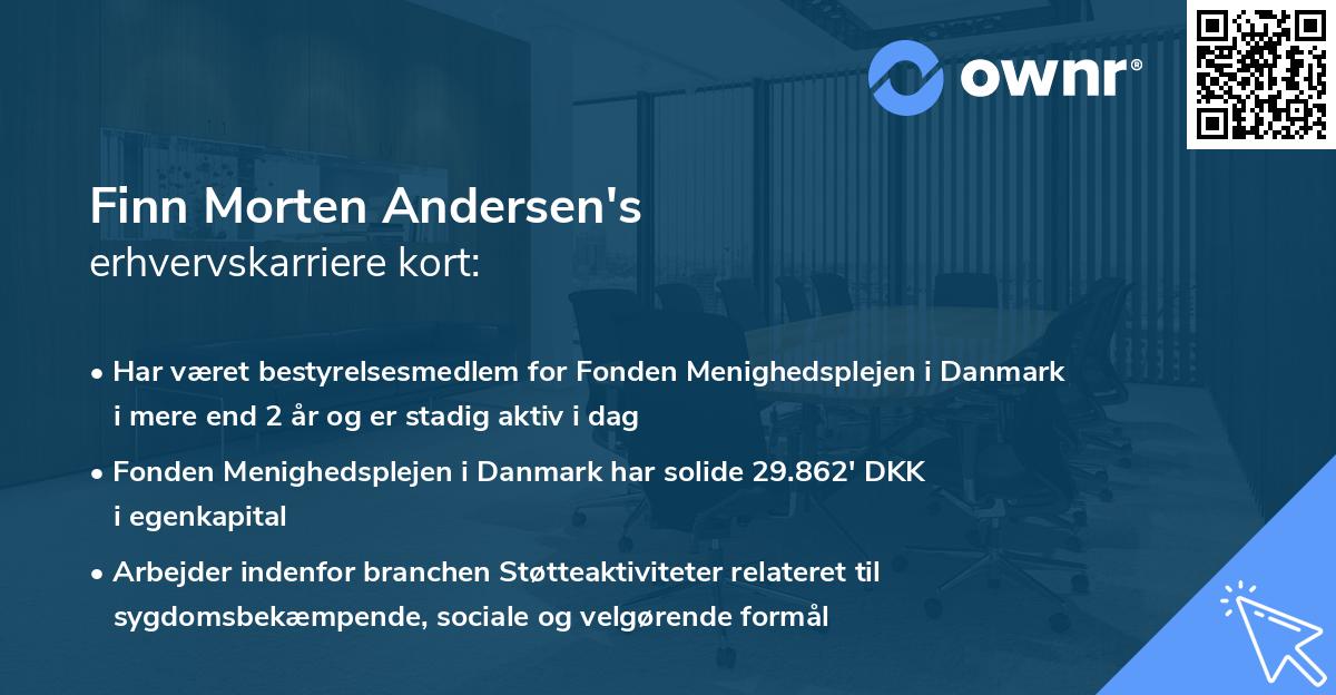 Finn Morten Andersen's erhvervskarriere kort