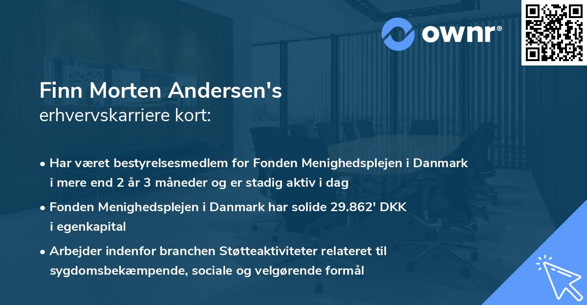 Finn Morten Andersen's erhvervskarriere kort
