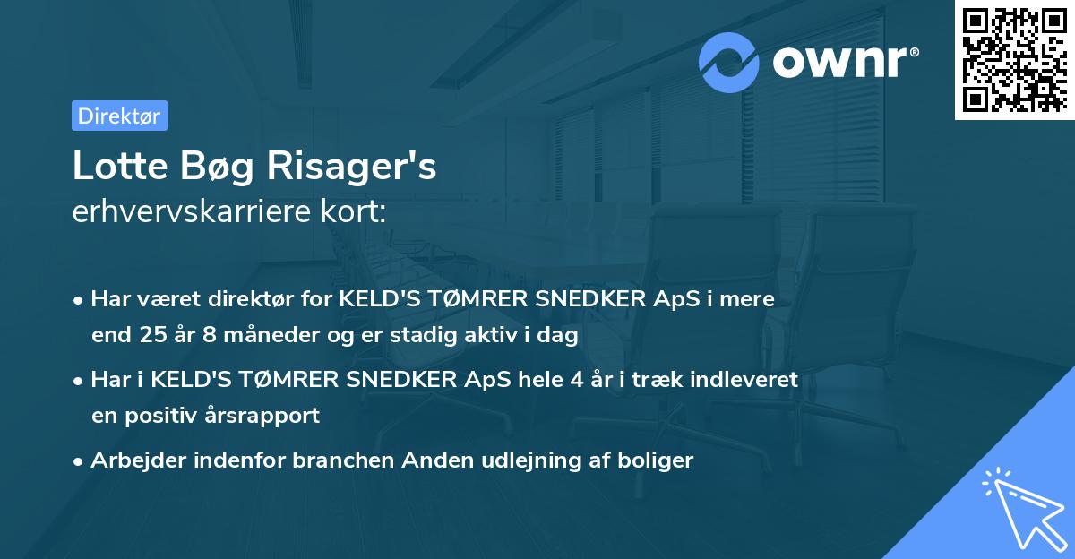 Lotte Bøg Risager's erhvervskarriere kort