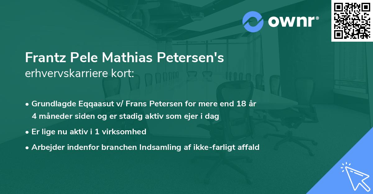 Frantz Pele Mathias Petersen's erhvervskarriere kort