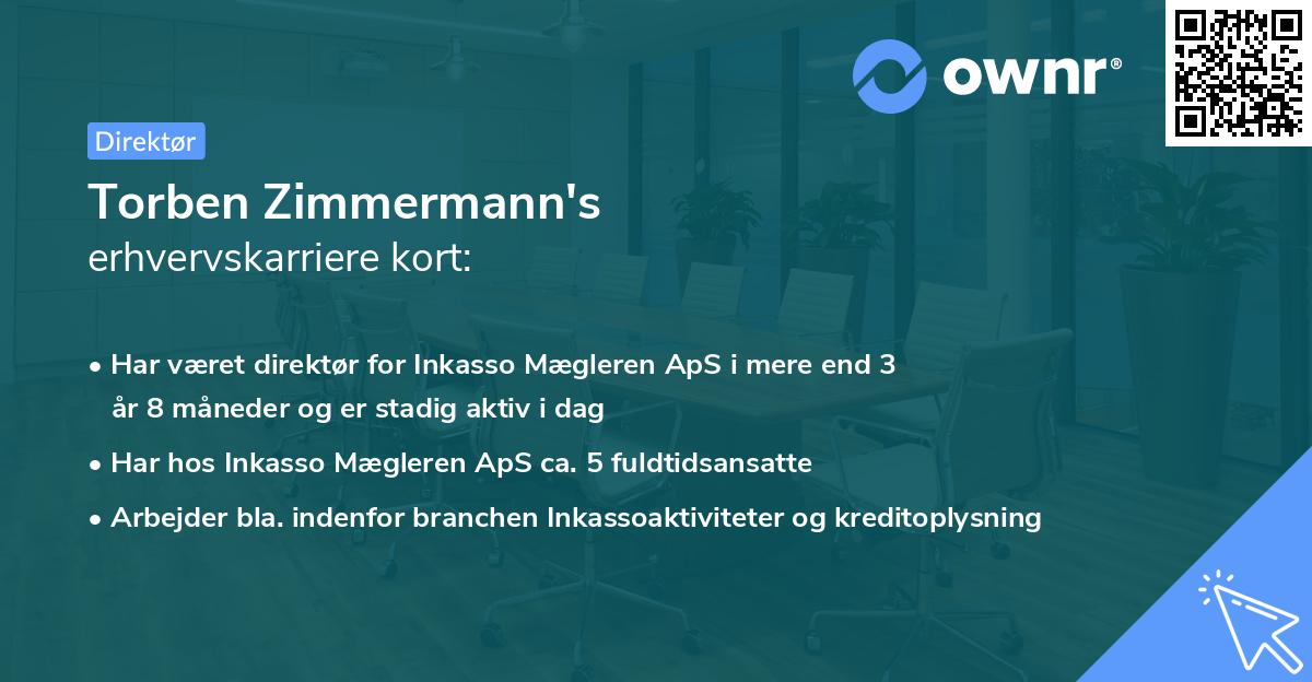 Torben Zimmermann's erhvervskarriere kort
