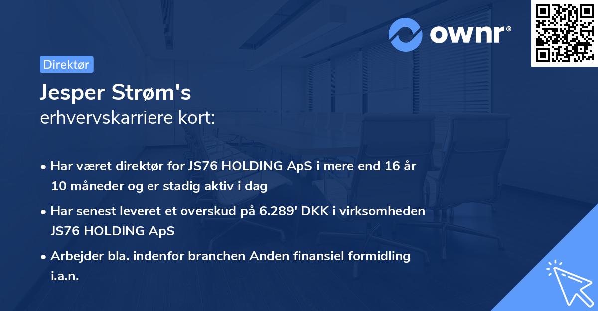Jesper Strøm's erhvervskarriere kort