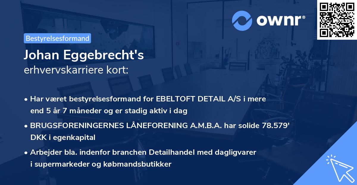 Johan Eggebrecht's erhvervskarriere kort