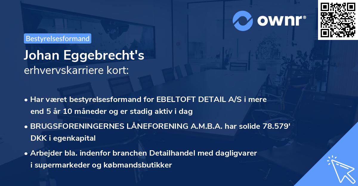 Johan Eggebrecht's erhvervskarriere kort